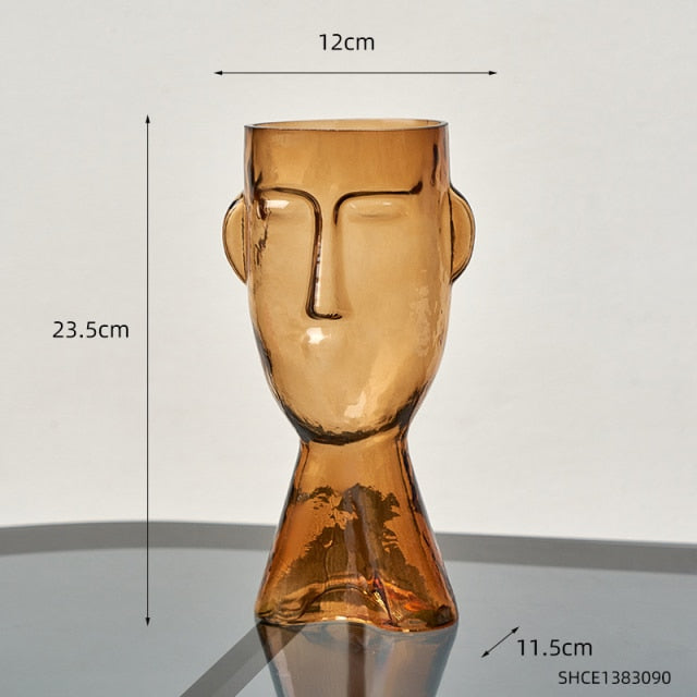 Nordic Glass Human Head Vase