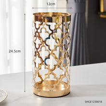 Load image into Gallery viewer, Metal Glass Dried Flowers Vase Golden Vase
