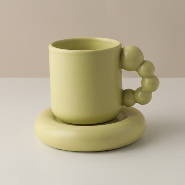 Nordic mug set- Bubble Handle Cup Set- Fairly bubble coffee and tea cup