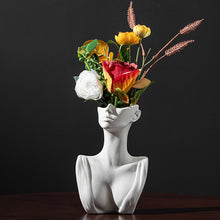 Load image into Gallery viewer, Nordic Elegant Women Head Face Flower Vase
