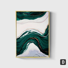 Load image into Gallery viewer, Gold foil lines Green Canvas Art Paintings
