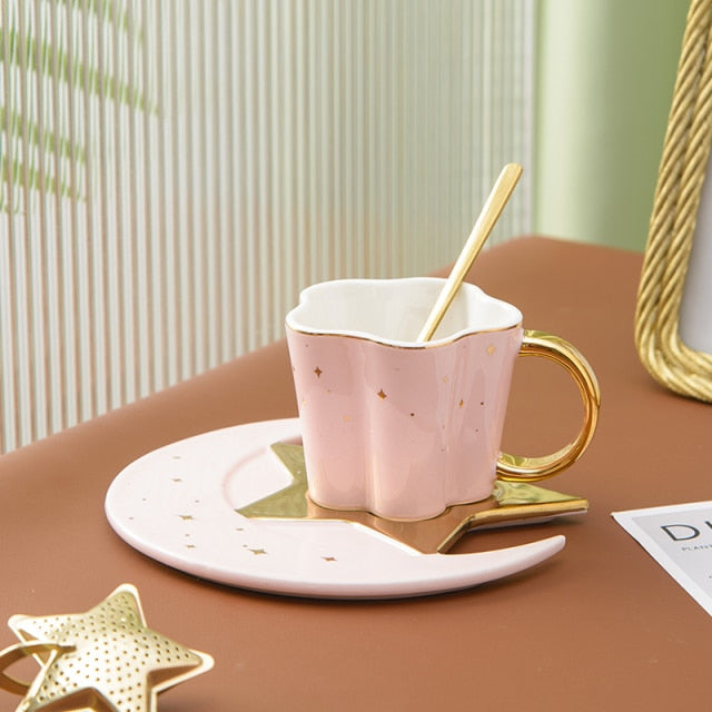 Creative Ceramic Star Moon Coffee Cup