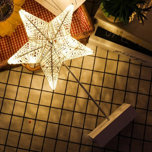 Handmade Heart Star Shape LED Table Lamp