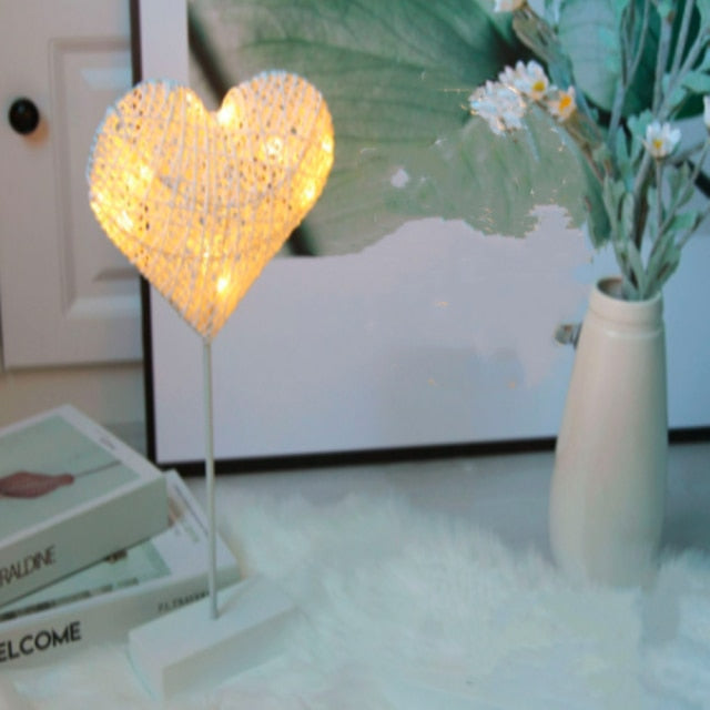 Handmade Heart Star Shape LED Table Lamp