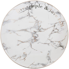 Load image into Gallery viewer, Gold Gilded Ceramic Marble pattern porcelain plate Set
